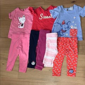 Girls clothing lot 6-12 months old-Pink, Red, Blue